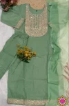 Si 336 Slub Cotton With Embroidery Work Top With Bottom Dupatta